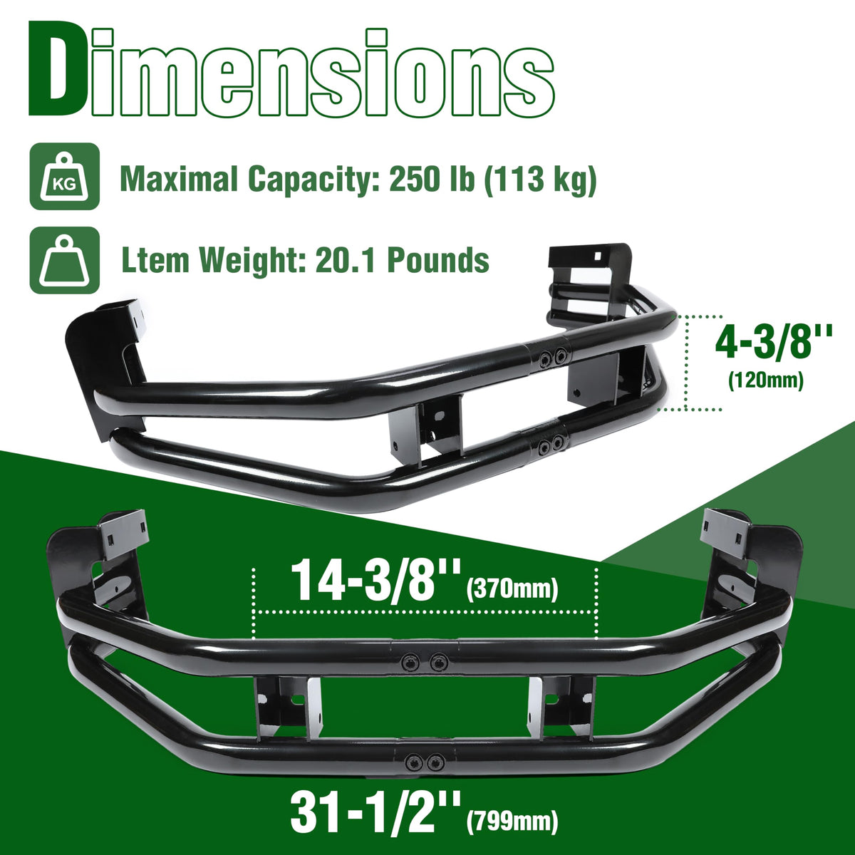ECOTRIC rear bumper bar installation process on Z-series mower.