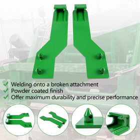 ECOTRIC bottom-pin brackets shown for Ag loaders enabling weld-on mounting