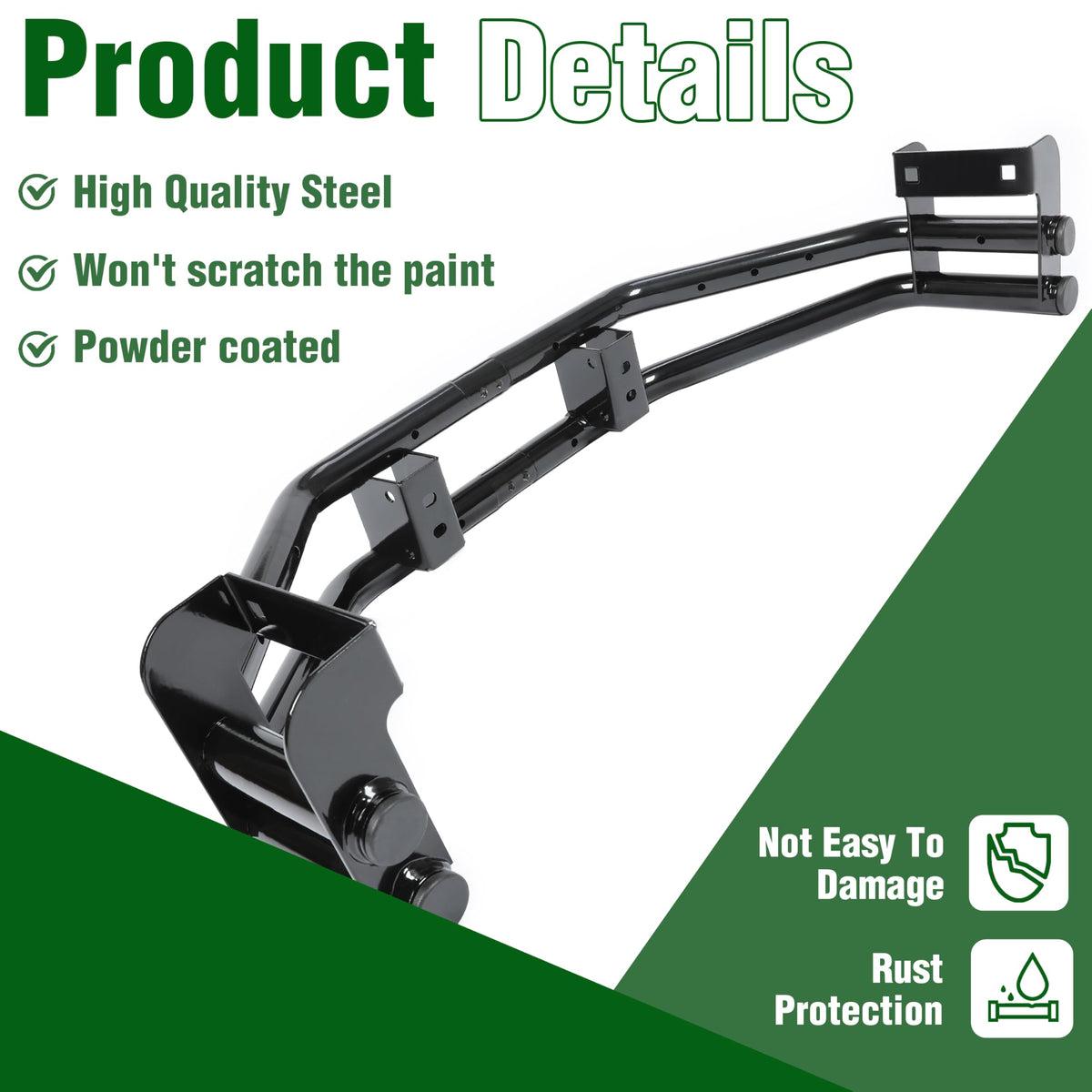 ECOTRIC dual-function design showing hitch and shield roles.