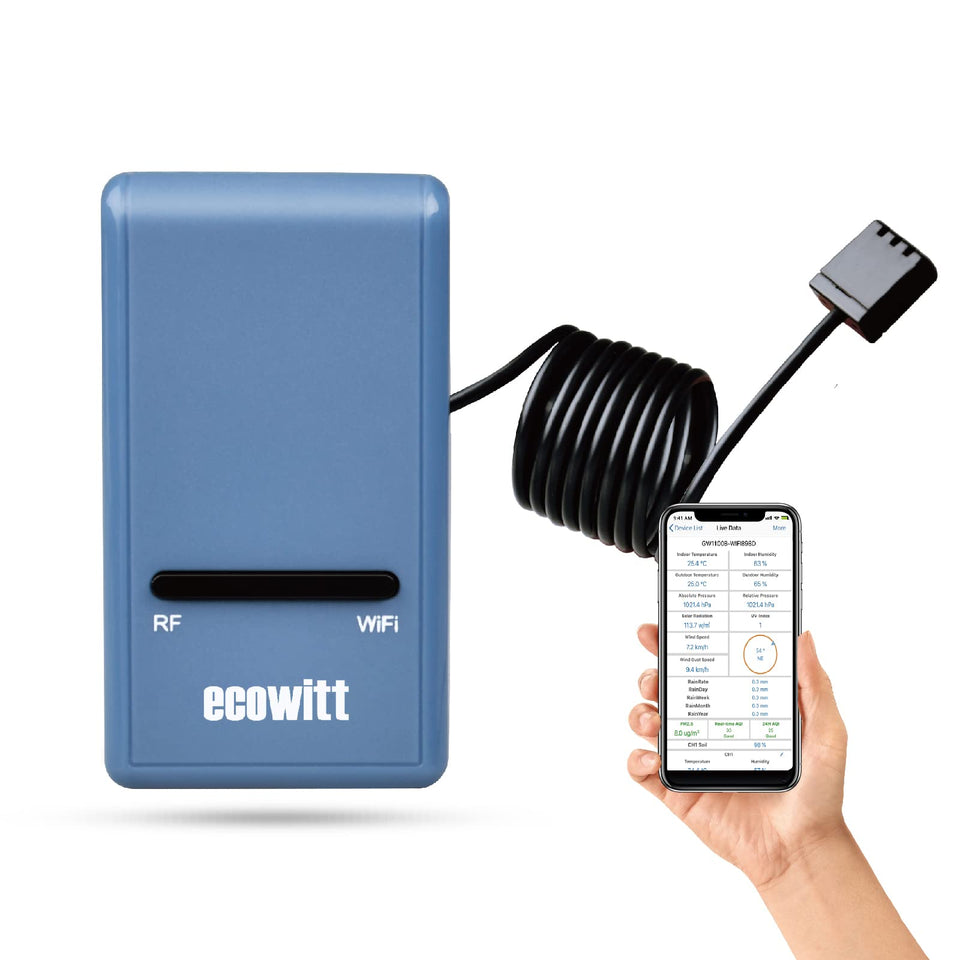ECOWITT GW1100 gateway front view for easy setup