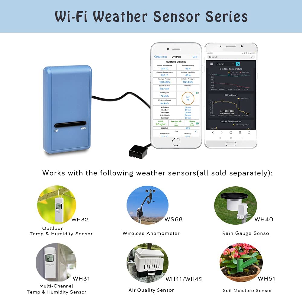 ECOWITT GW1100 with 3-in-1 probe demonstrating accurate data collection