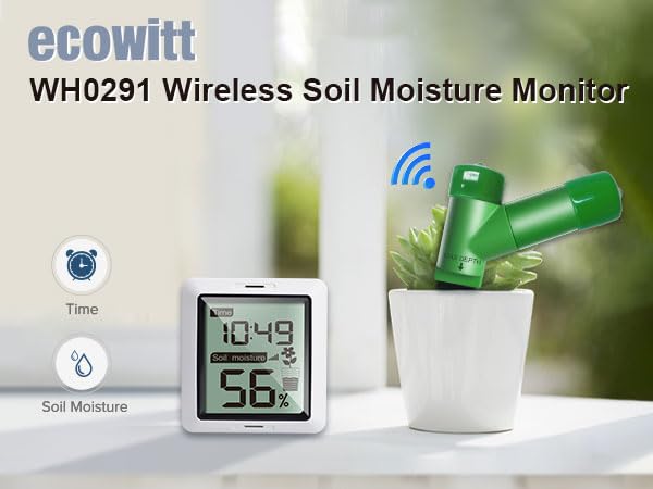 ECOWITT WH0291 12/24h time display keeps track of garden tasks