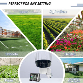 ECOWITT WH5360H indoor display console showing live rainfall stats.