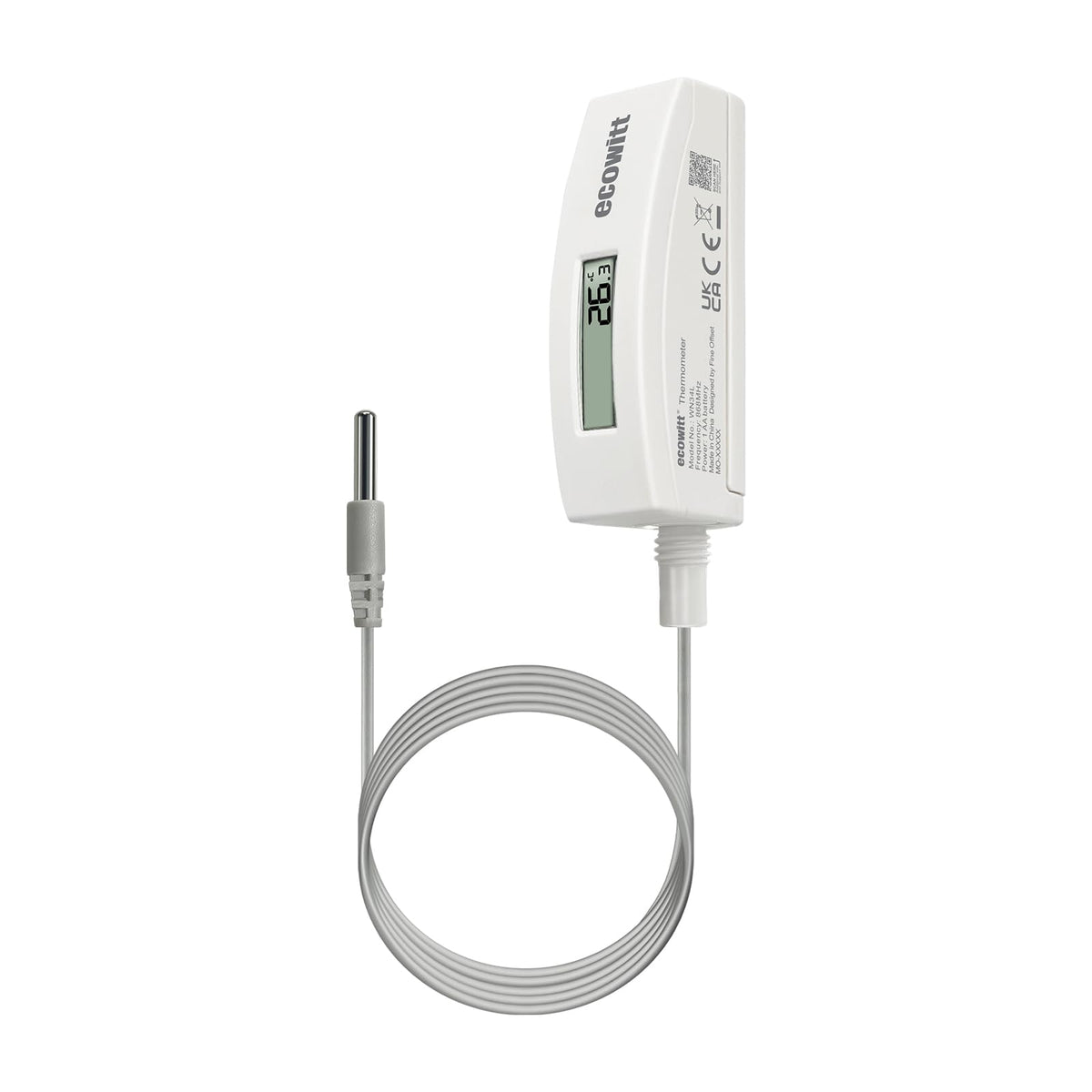 ECOWITT WN34BL LCD display shows precise pool temperatures at a glance.