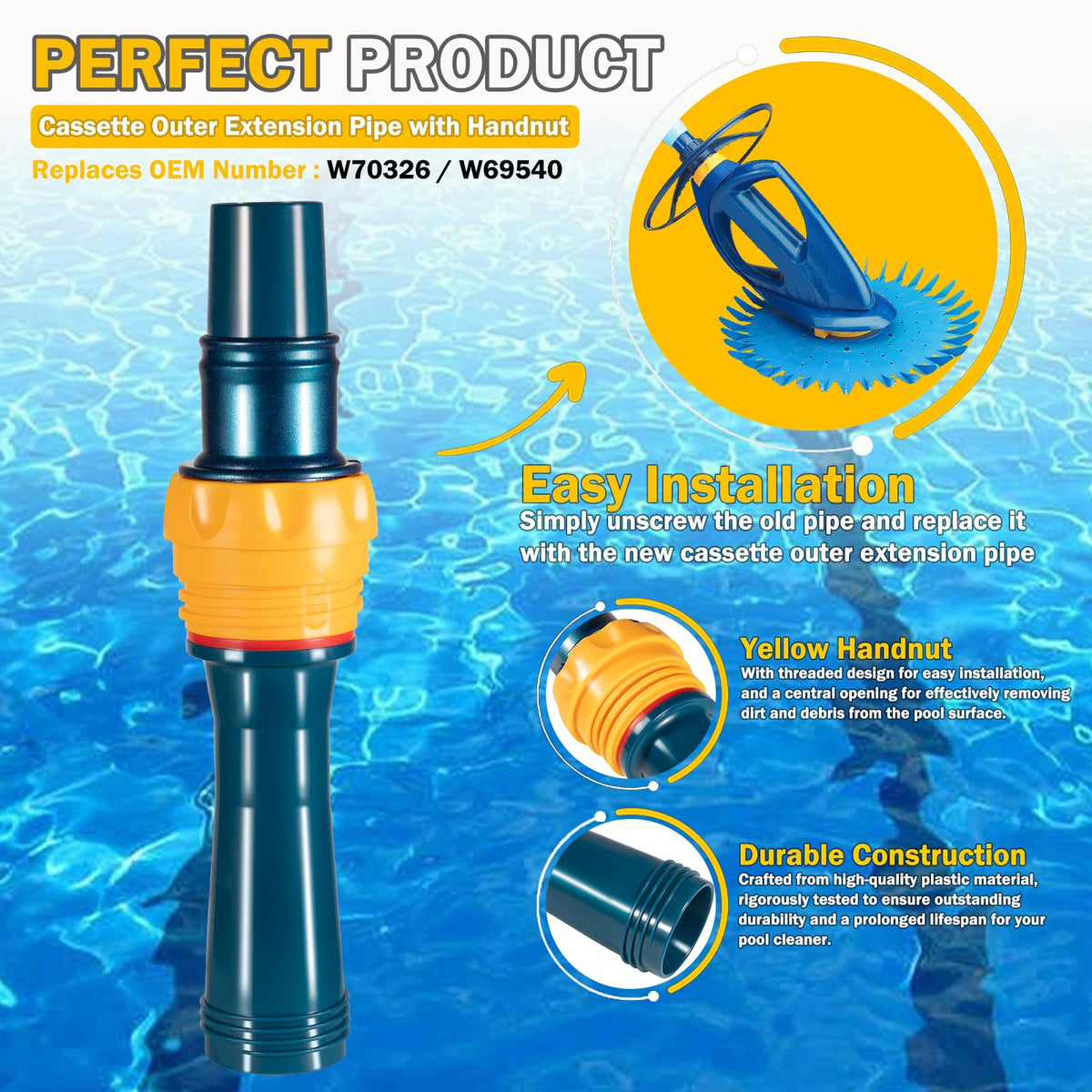 E-cowlboy durable plastic construction extends your pool cleaner's lifespan.