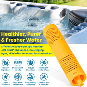 Advanced controlled release mineral technology supports clearer spa water.
