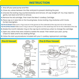 Easy replacement cartridge for quick pool maintenance with E-cowlboy.