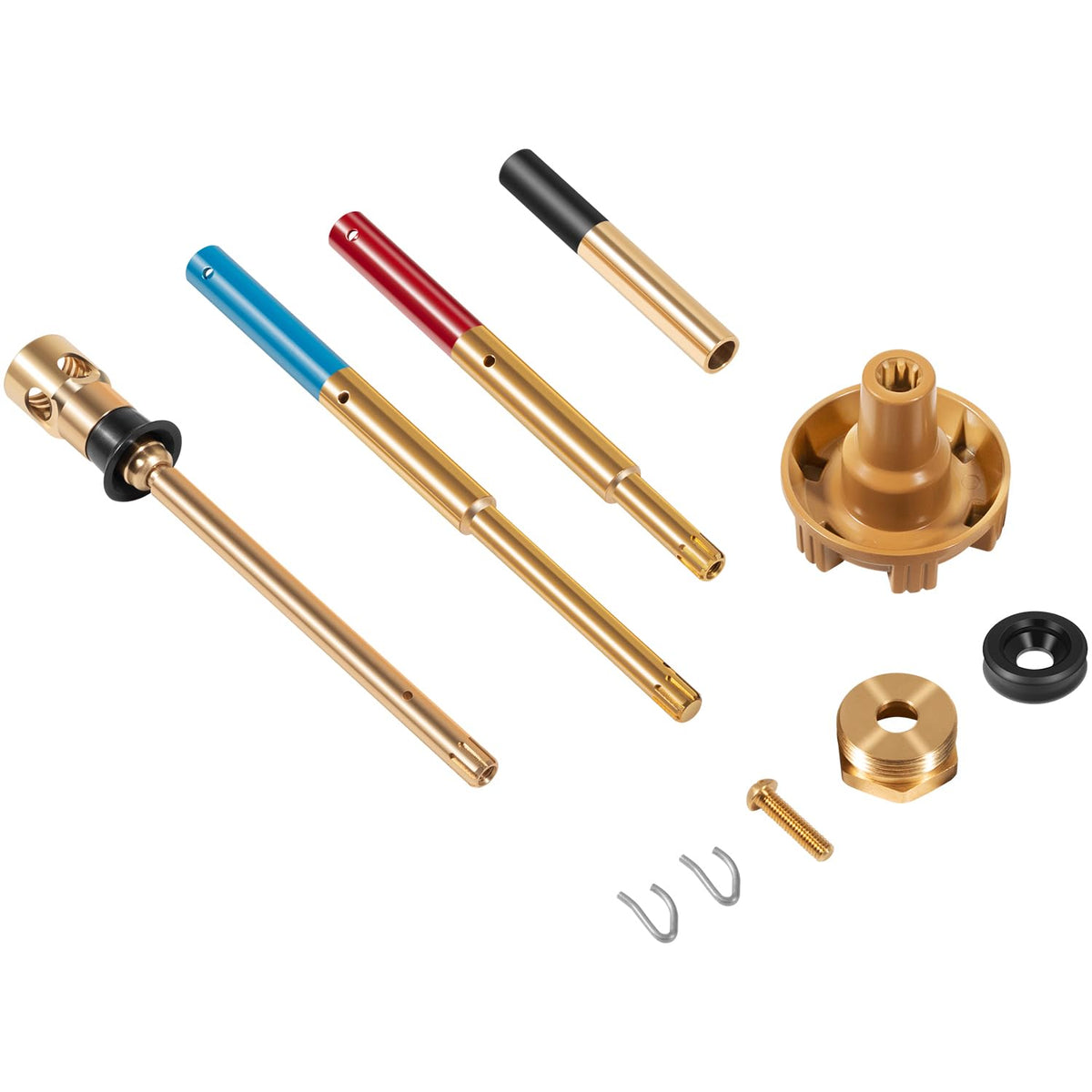 Heavy-duty brass rod resists rust in outdoor use.