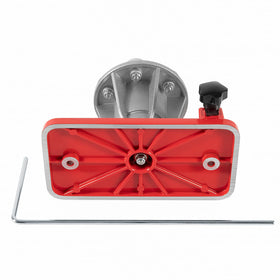 E-cowlboy magnetic blade clamp secures blade during balancing.