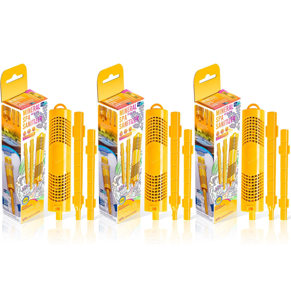 E-cowlboy spa mineral sticks 3-pack in yellow for universal compatibility.