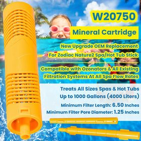 E-cowlboy sticks fit most spa in-filter cores for easy maintenance.