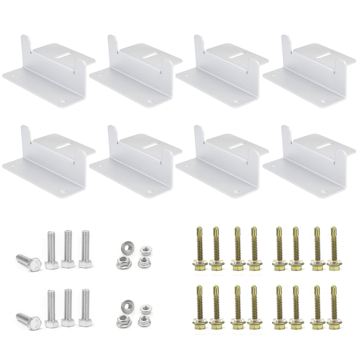 ECO-WORTHY Z bracket set package shows sturdy mounting for solar panels.