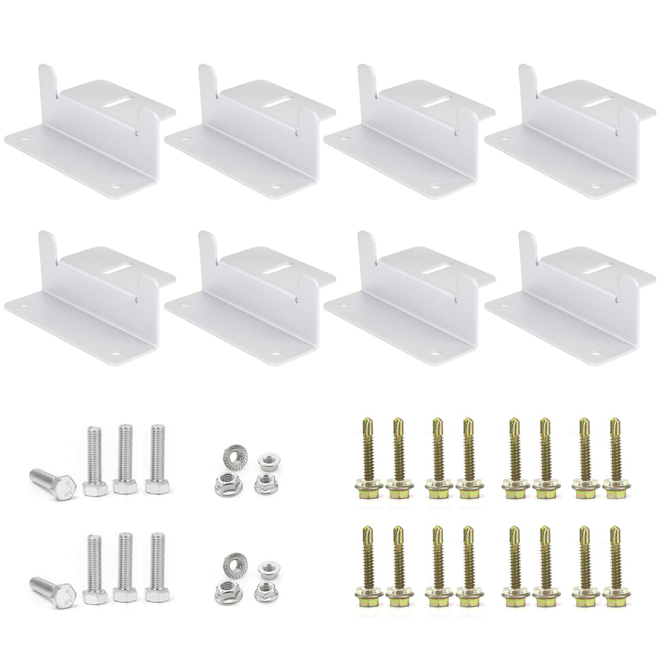 ECO-WORTHY Z bracket set package shows sturdy mounting for solar panels.