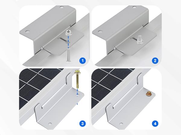 ECO-WORTHY Z bracket with stainless screws ensures corrosion-free outdoor mounting.