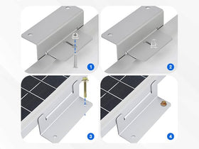 ECO-WORTHY Z bracket with stainless screws ensures corrosion-free outdoor mounting.