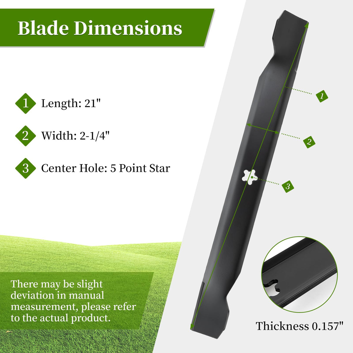 Ecreban high-lift blades 138971 in a two-pack for better bagging performance.