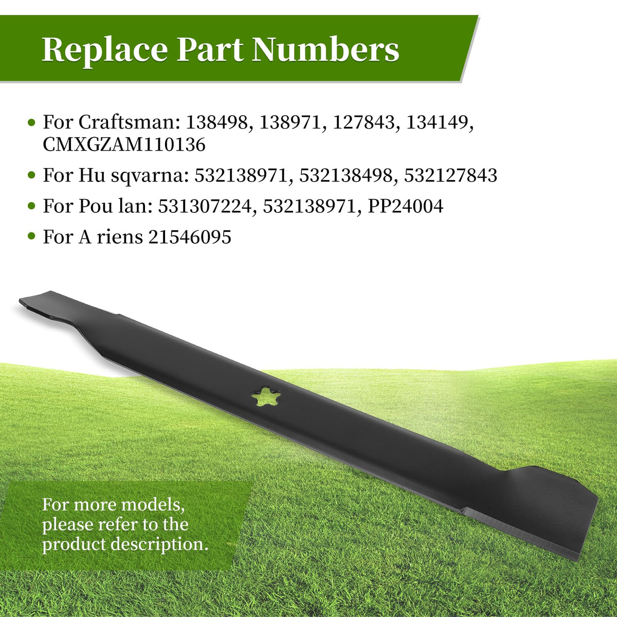 Ecreban 2-pack blades designed for high lift and efficient clippings management.