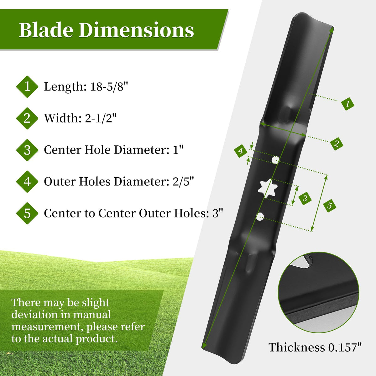 Ecreban 942-05056A blade for 54-inch decks, fits Craftsman and Troy-Bilt riding mowers.