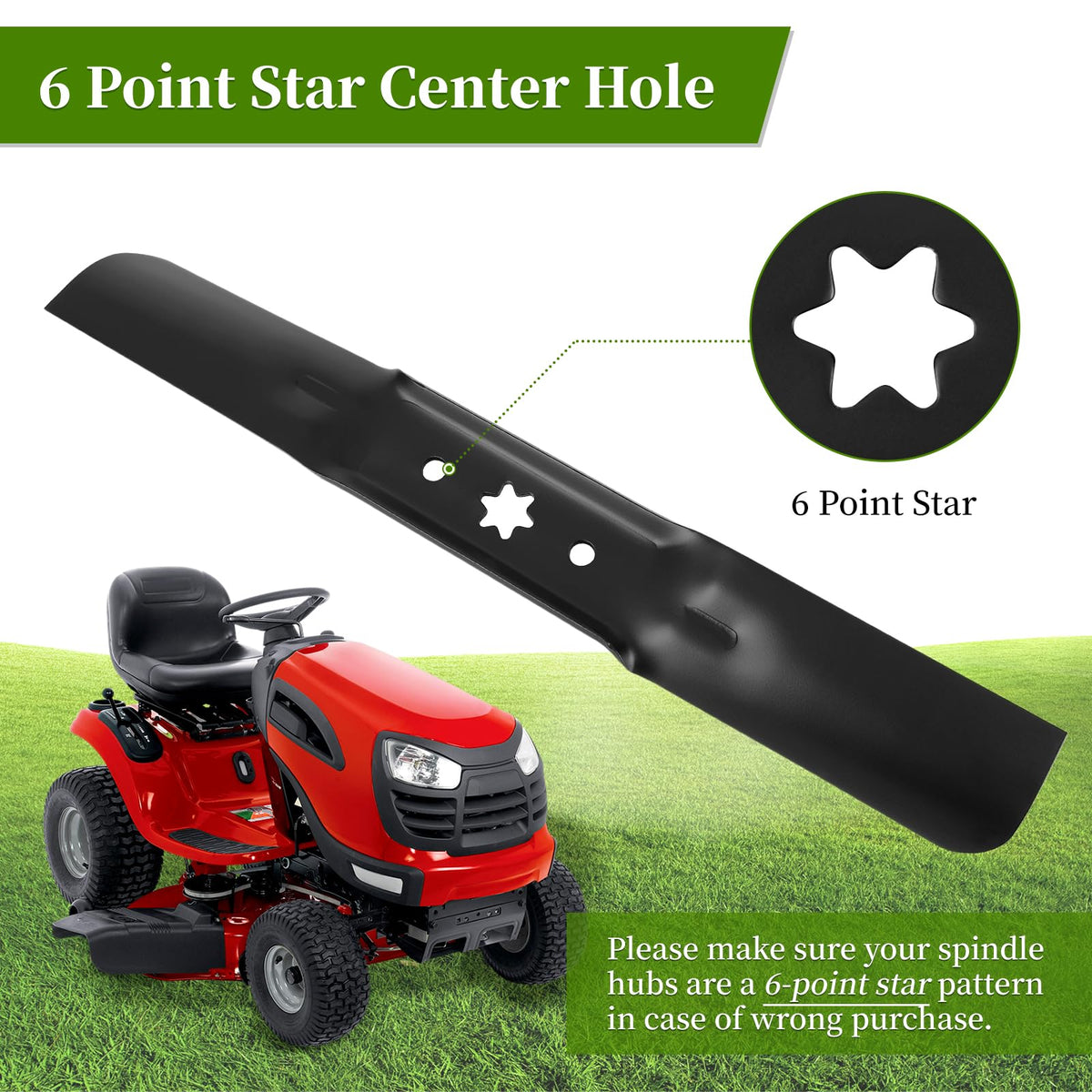Ecreban 942-05056A blade with 6-point star hub ensures stable mounting.
