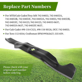 Ecreban blade dimensions 17-13/16 inches long fit compatible decks precisely.