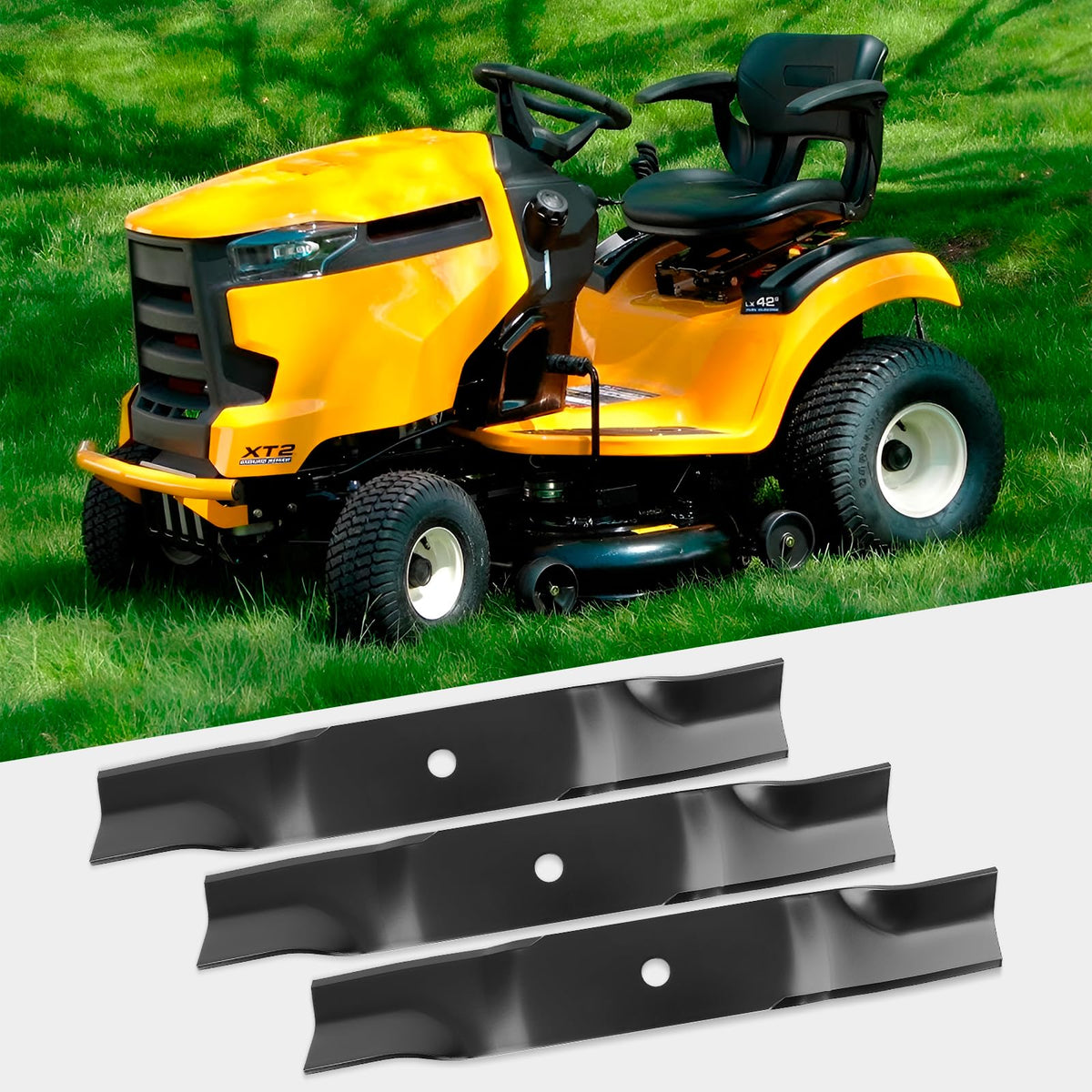 Ecreban Cub Cadet 54-inch mower blade in action delivering clean, even cuts.
