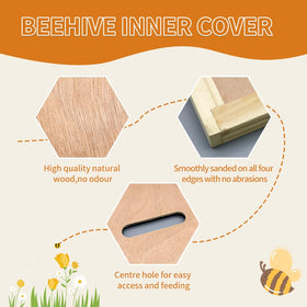 ECRIZA beehive inner cover uses odor-free natural wood for bee safety