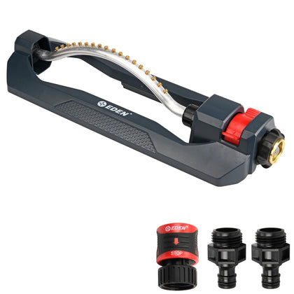 Eden 96217 Turbo Oscillating Sprinkler front view for efficient lawn coverage