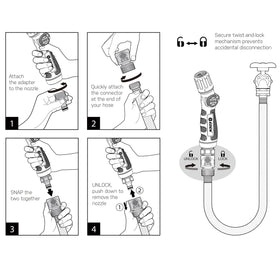 Eden hose washers included ensure leak-free connections.