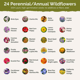 Eden Brothers multi-species seed mix labels help planning your garden.