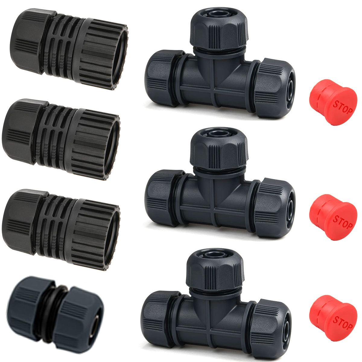 Eden DIY 10-piece hose connector set for versatile irrigation expansion
