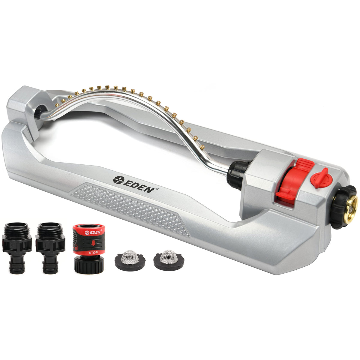 Eden metal turbo oscillating sprinkler covers large lawns evenly