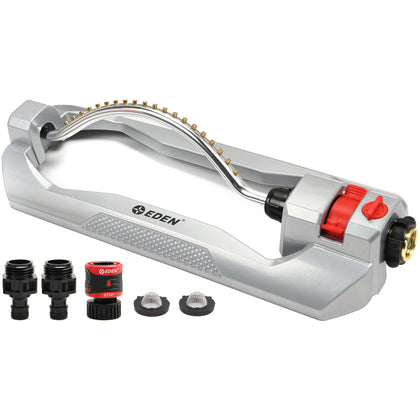 Eden metal turbo oscillating sprinkler covers large lawns evenly