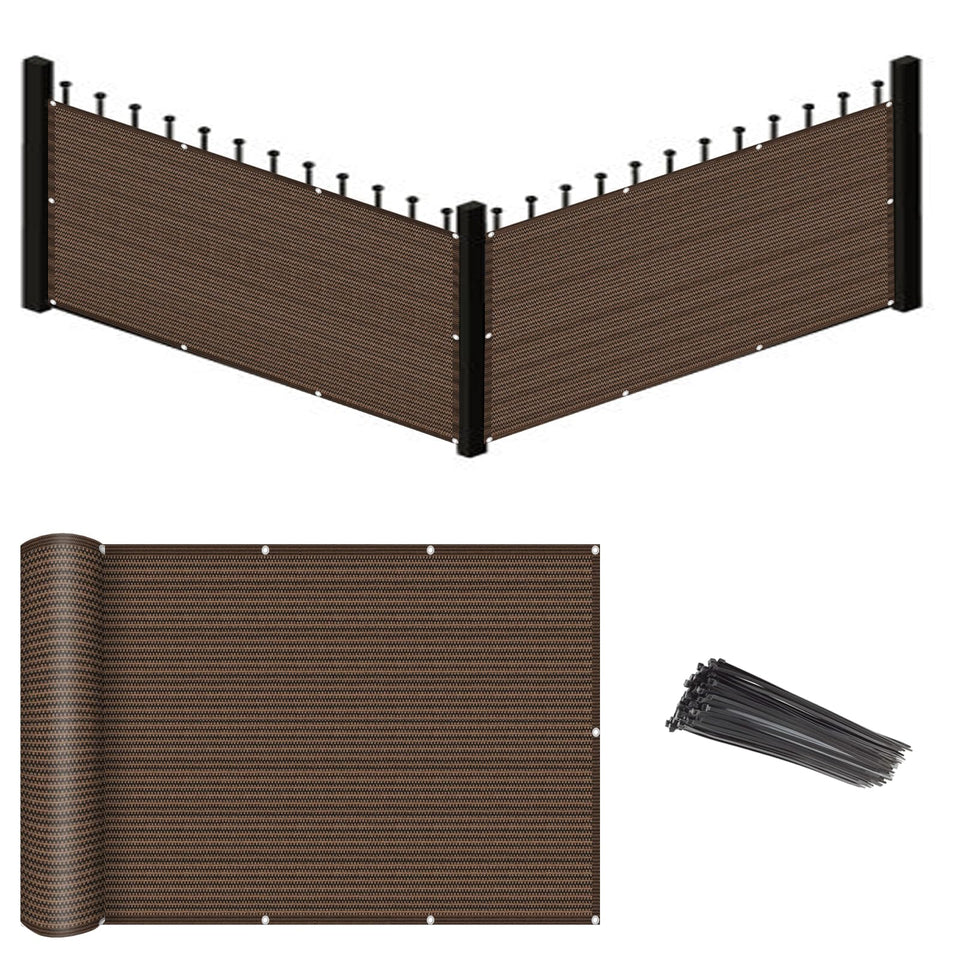 Eden's Decor balcony privacy screen 3x15 brown blocks views for a private outdoor space.