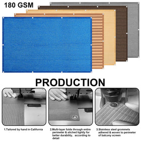 Eden's Decor outdoor screen uses 185 GSM HDPE for durable weather resistance.