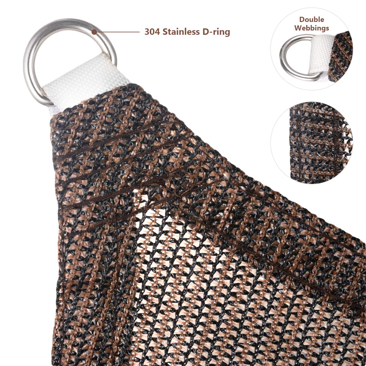 Eden's Decor stainless steel D-rings at corners enable secure, easy installation.