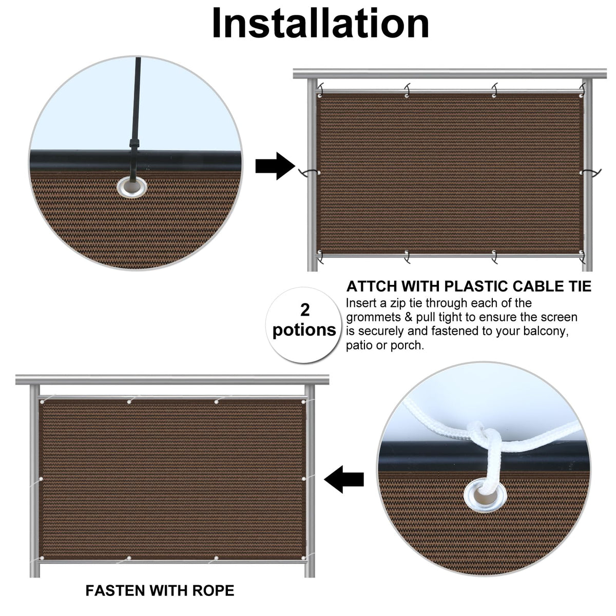 Eden's Decor mesh windscreen protects you from sun while letting fresh air flow.