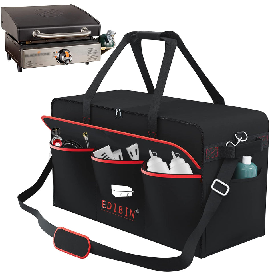 EDIBIN 17-inch griddle carry bag fits Blackstone table griddles securely for travel.
