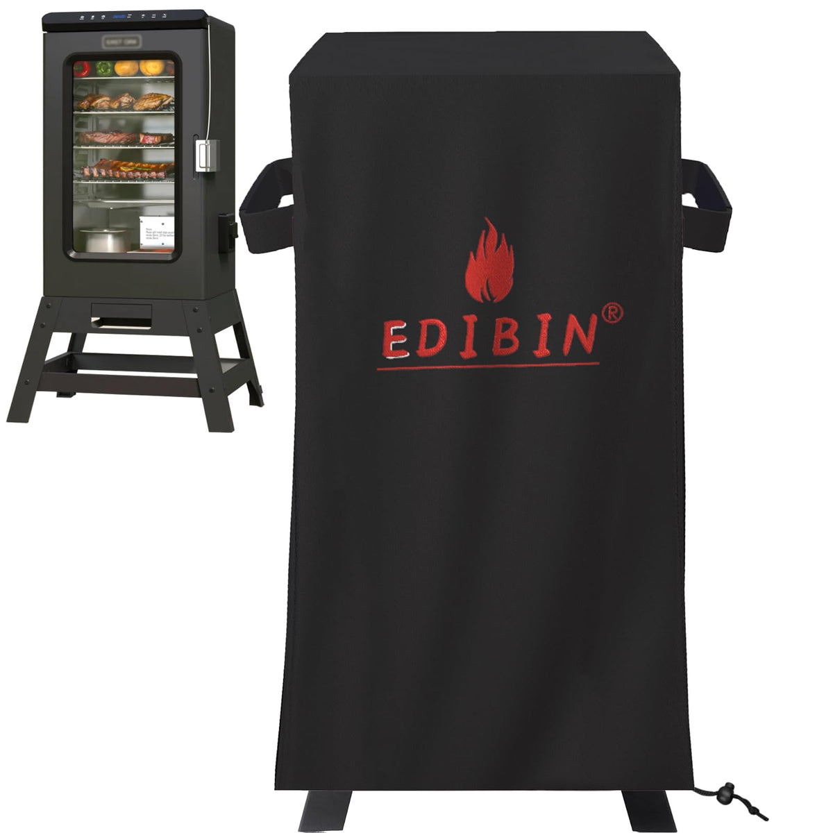 EDIBIN smoker cover on East Oak Ridgewood Pro 30-inch protects the unit from weather.