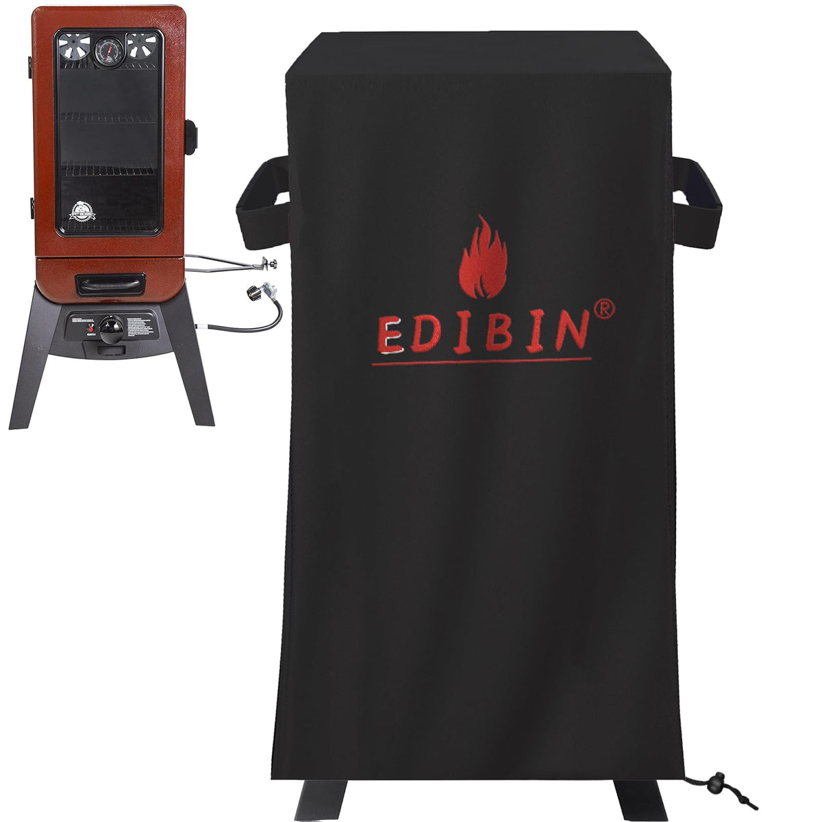 EDIBIN PBV3G1 smoker cover front view with weatherproof protection