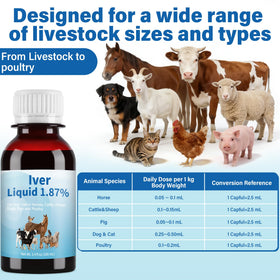 edoia Animal Health liquid supplement bottle pour supports easy feeding.
