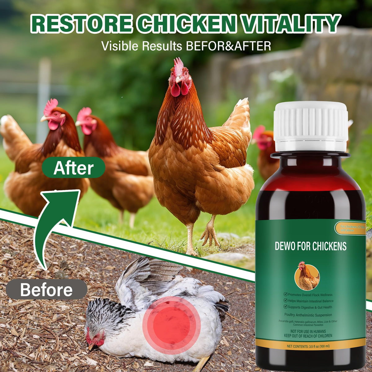 edoia Chickens & Poultry Routine Liquid measuring tool demonstrates precise dosing
