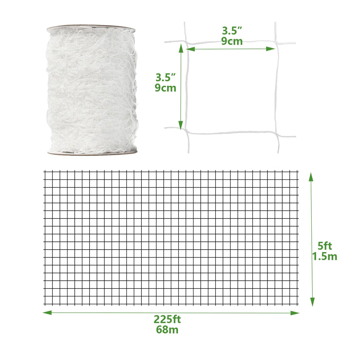 EDYCARX heavy-duty garden mesh provides wide coverage for large beds.