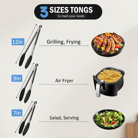EEKEDO 9-inch tongs balance weight for grilling and sautéing