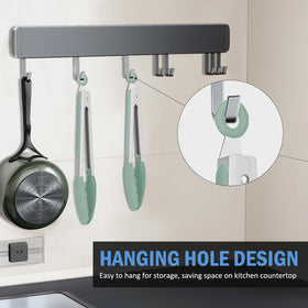 EEKEDO kitchen tongs nonstick safe silicone tips protect cookware.