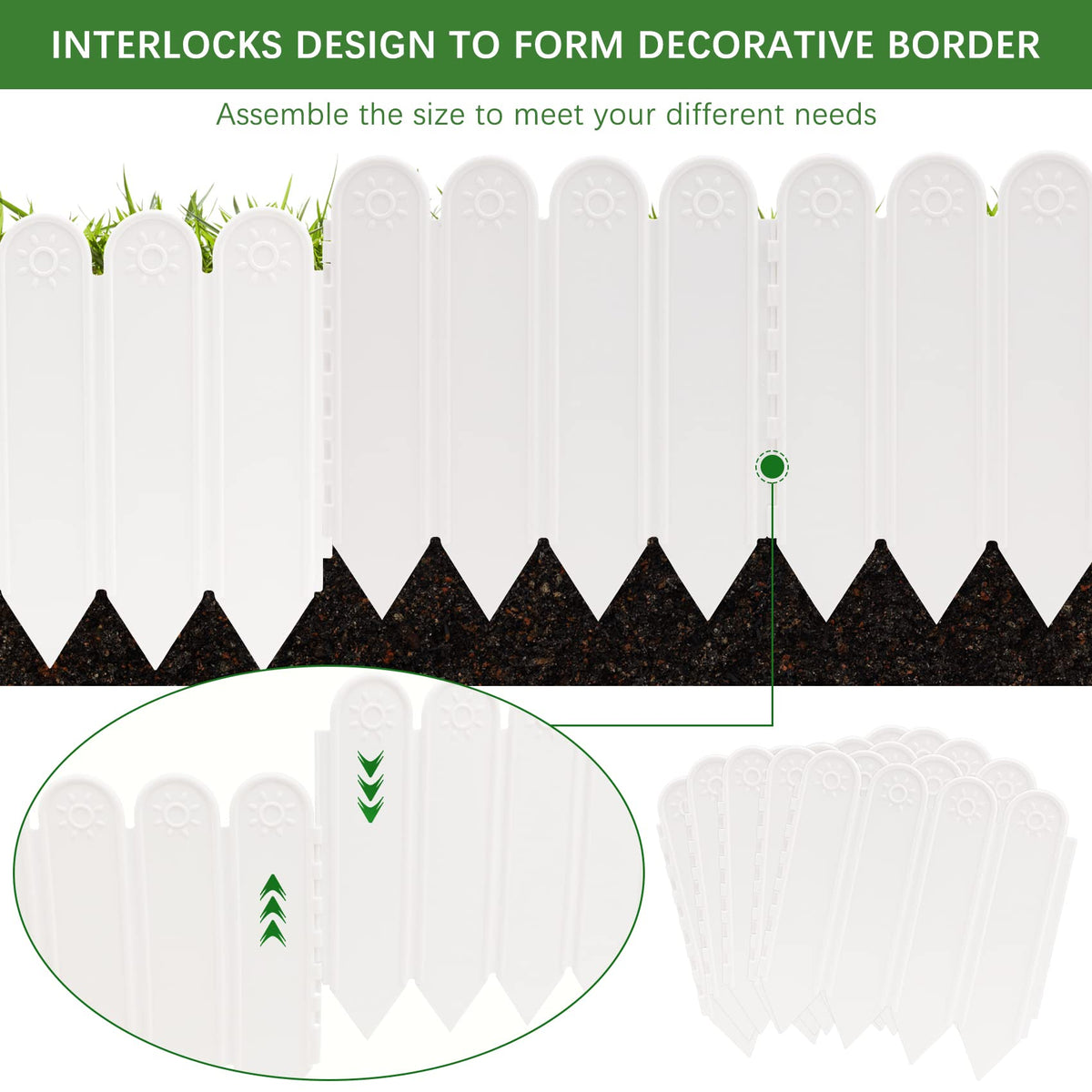 EEOCWF wave-head decorative border enhances aesthetics and bed protection
