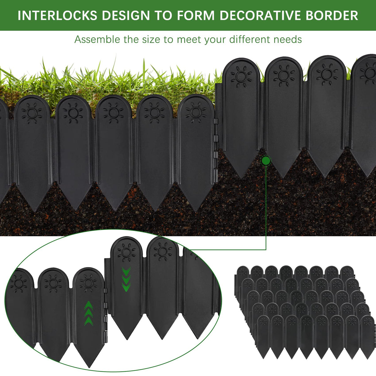 EEOCWF wave-head border provides decorative touch while protecting beds from trampling.