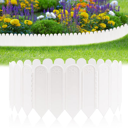 EEOCWF white garden edging border, 8.66-inch tall, defines clean lawn edges