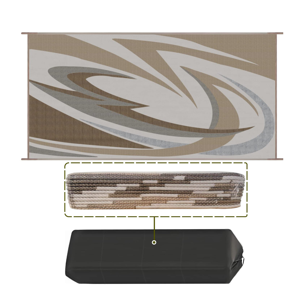 EEZ RV BWW mats front view highlighting durable reversible outdoor design.