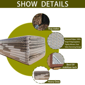 EEZ RV BWW mats textured surface provide secure footing outdoors.