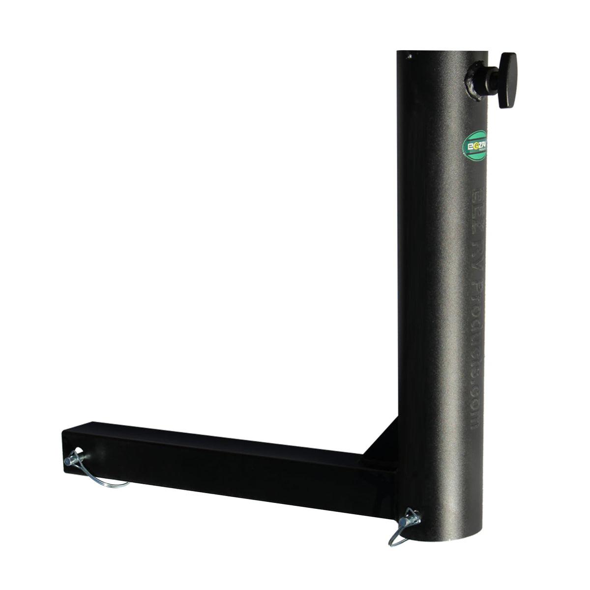 EEZ RV hitch-mount Starlink pole holder secures poles for road trips